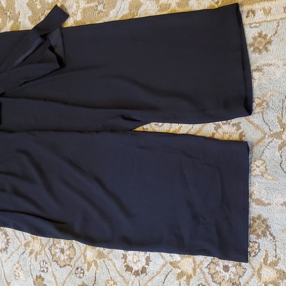 Eliza J Black Sequine wrap detail ankle wide leg jumpsuit vneck Sleeveless 24 W - Picture 10 of 13